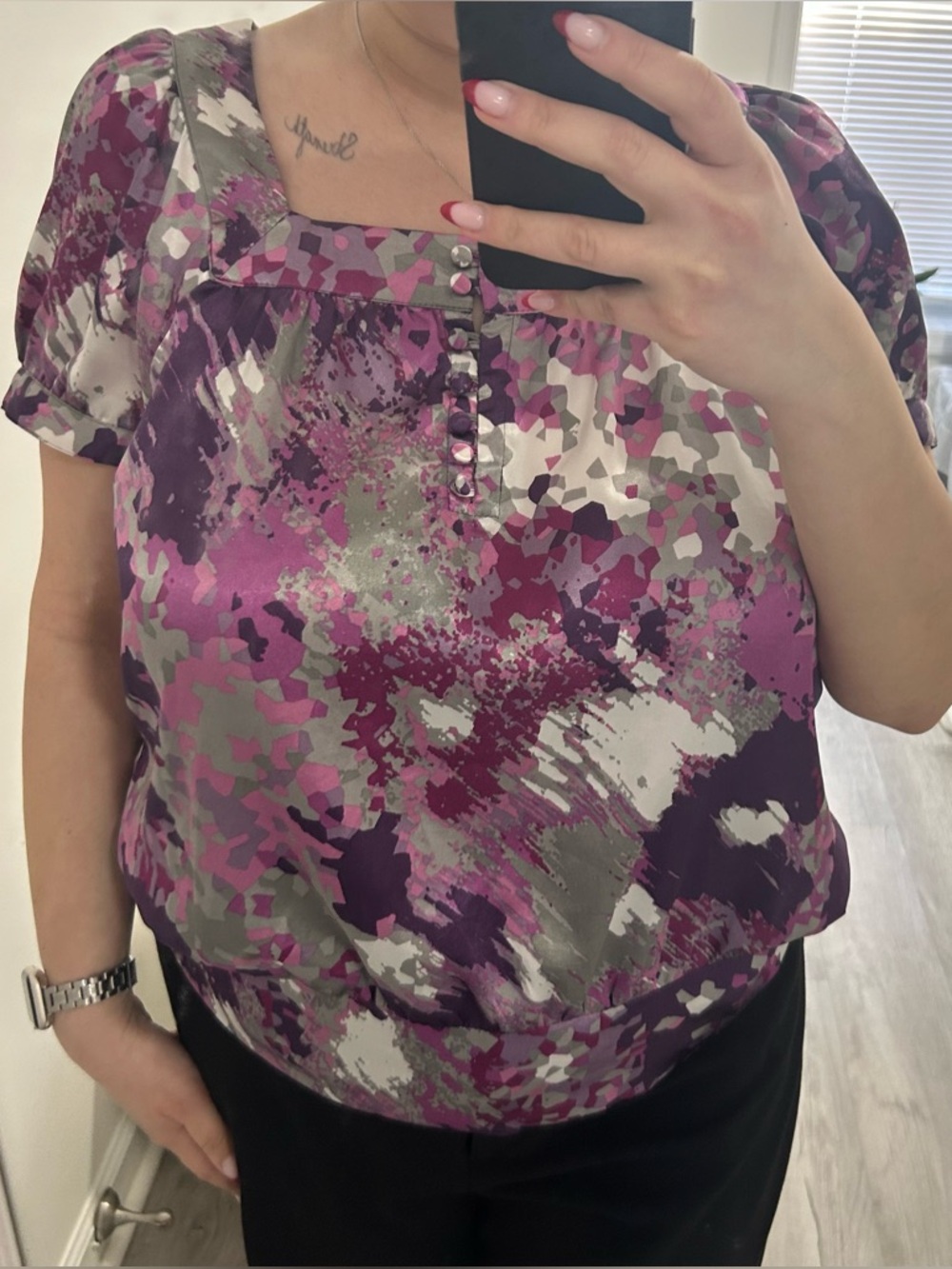 apt 9 silk blouse